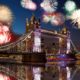 Feu d'artifice à Londres en Angleterre