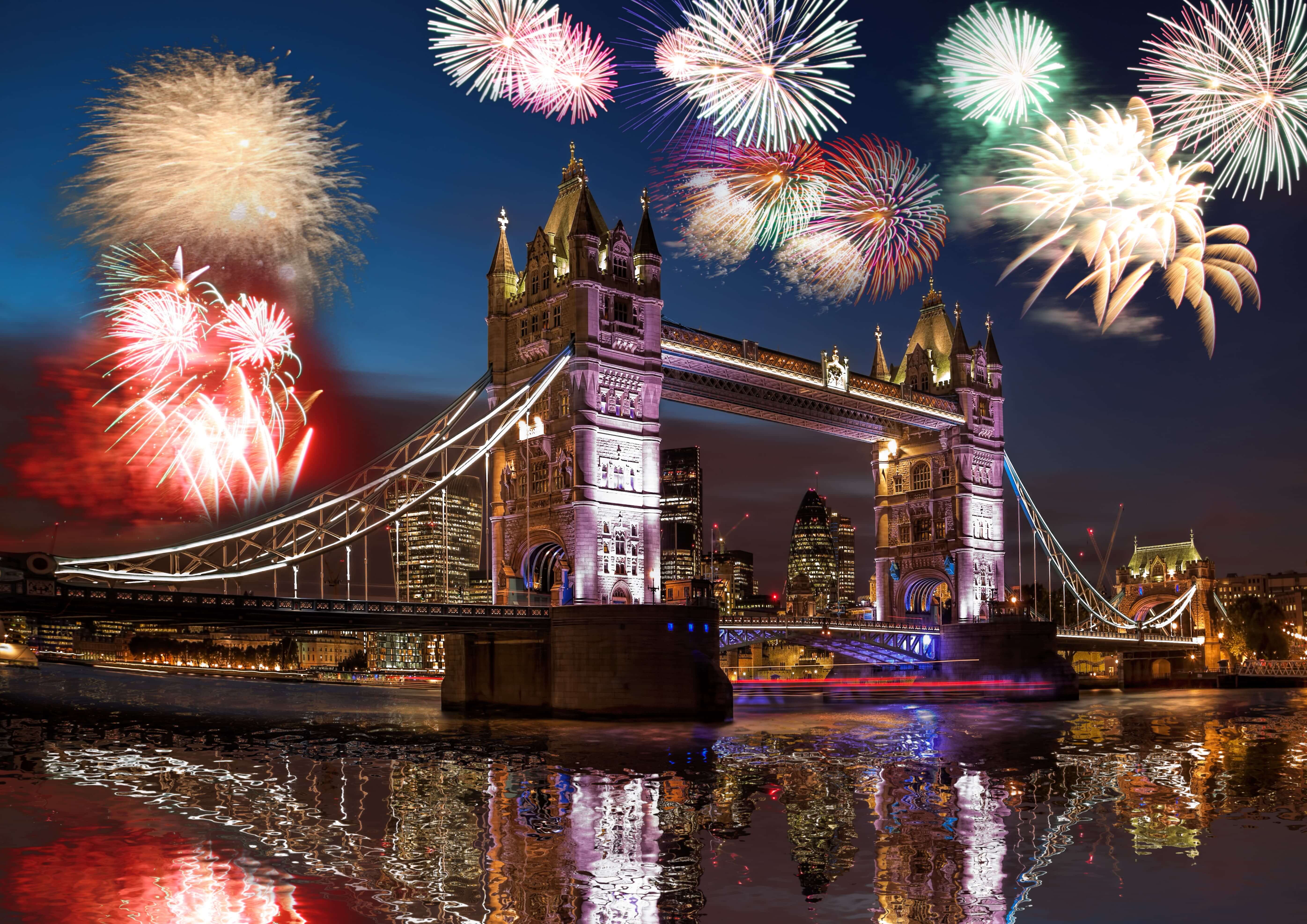 Feu d'artifice à Londres en Angleterre